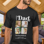 Proud PAPPA Retro Modern Anpassningsbar 4 Foto Stu T Shirt<br><div class="desc">Grattisar på ditt barns studenten! Som stolt pappa förtjänar du att visa upp kärlek och stöd med en personlig t-shirt. Den här återmoderna designen har en fotokollage som visar fyra av dina favoritminnen med student. Vare sig det är från high school, College eller universiteten, är den här skjortan perfekt för...</div>