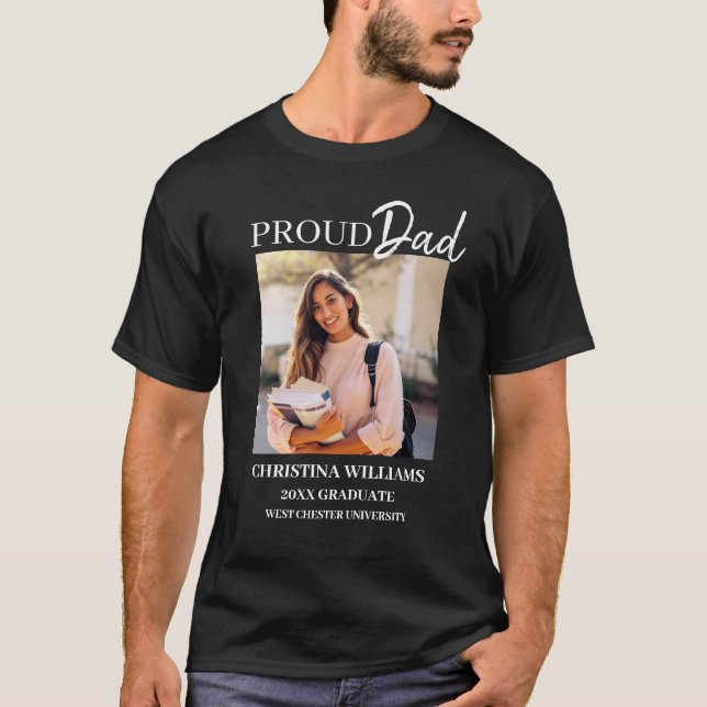 Proud Pappa Studenten Photo T Shirt (Framsida)