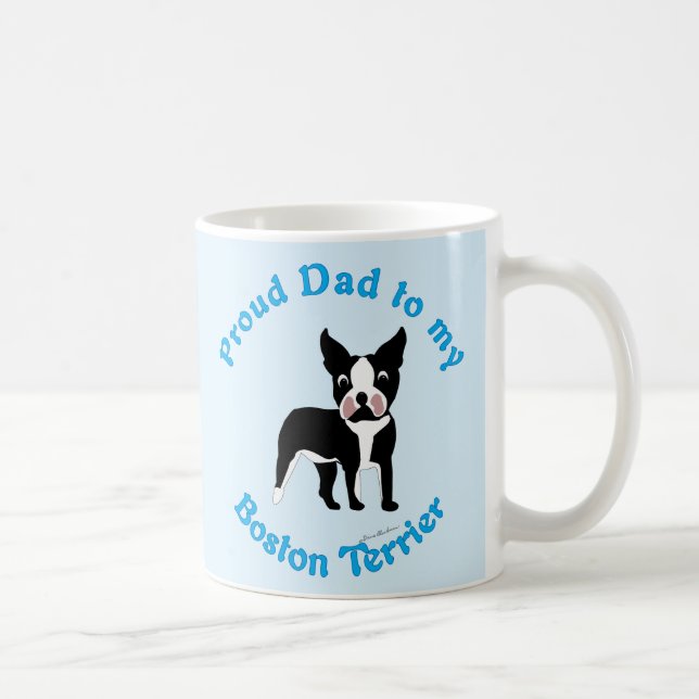 Proud Pappa till Boston Terrier Kaffemugg (Höger)
