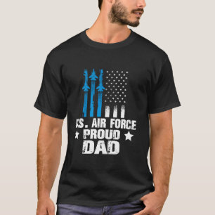 Proud Pappa US Airforce Military Veterans Family M T Shirt