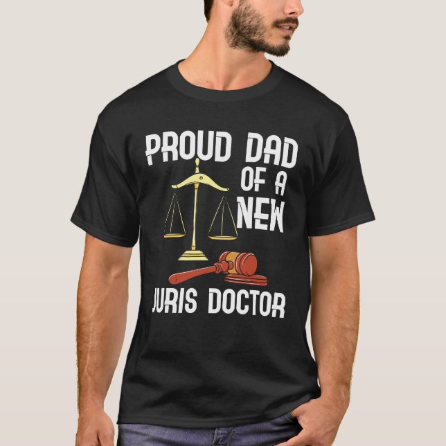 Proud Pappa vid Juris Doktor Law School Grad T Shirt (Framsida)
