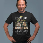 Proud Pappa vid Student T-Shirt<br><div class="desc">Studenten-morförälder t-shirt med studenter-pantarkort,  fem foton av ditt barnbarn,  talesättet "stolt pappa av student",  deras namn,  ställe av studier och klassår.</div>