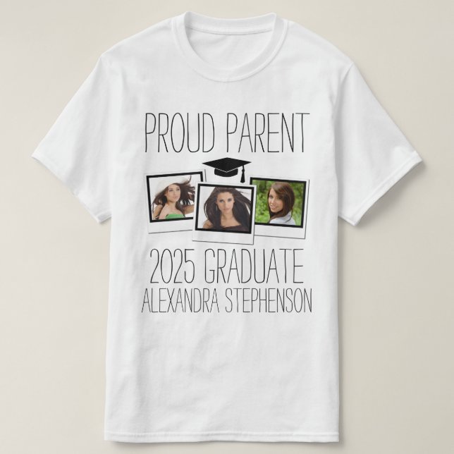 Proud Parent 2023 Student Studenten Photo T Shirt (Design framsida)