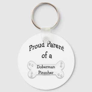 Proud Parent of a Doberman Pinscher Keychain Nyckelring