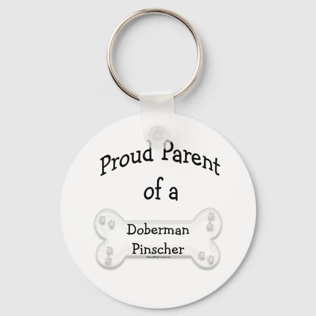 Proud Parent of a Doberman Pinscher Keychain Nyckelring (Framsida)
