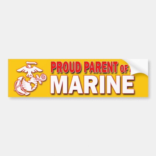 Proud Parent of a Marine Bumper Sticker Bildekal (Framsidan)