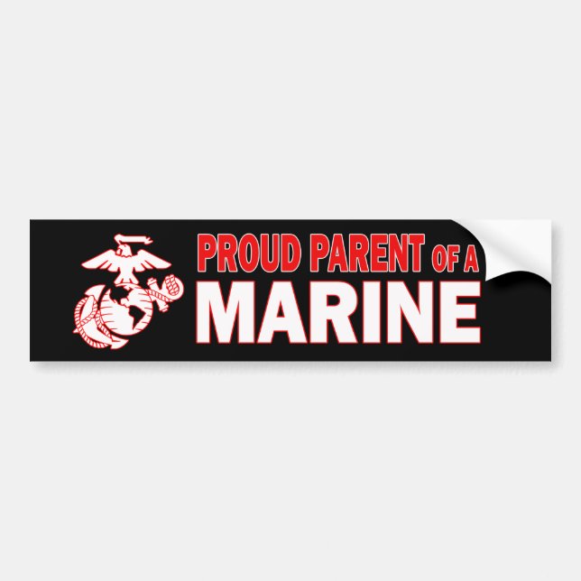 Proud Parent of a US Marine Bumper Sticker Bildekal (Framsidan)