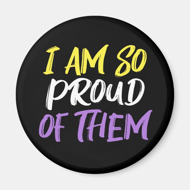 Proud Parent of Nonbinary Child Mom or Dad Magnet (Framsidan)