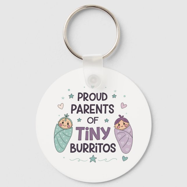 Proud Parents of Tiny Burritos Art Nyckelring (Framsida)