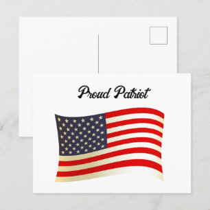 Proud Patriot American Flagga, Förenta staterna In Vykort