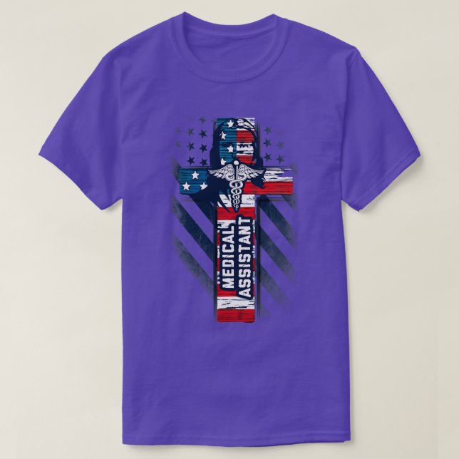 Proud Patriotic American Medical Assistant T Shirt (Design framsida)