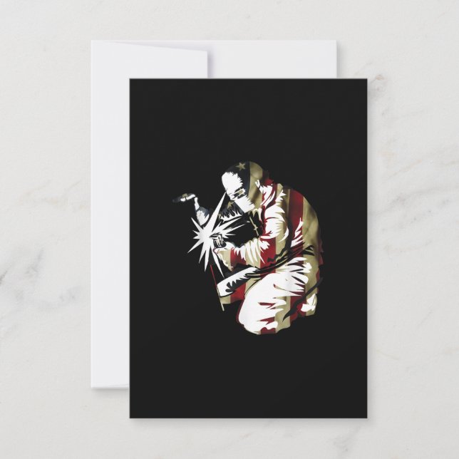 Proud Patriotic American Welder GIft Tack Kort (Framsida)