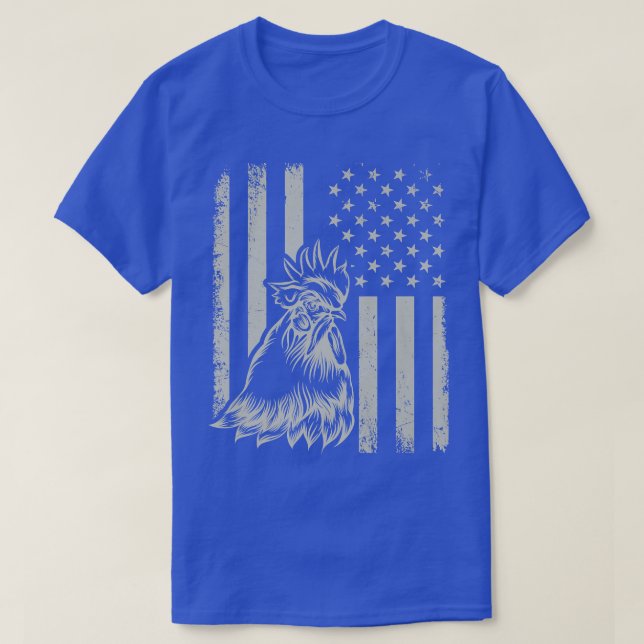 Proud Patriotic Chicken Rooster Farmer Lover Ameri T Shirt (Design framsida)