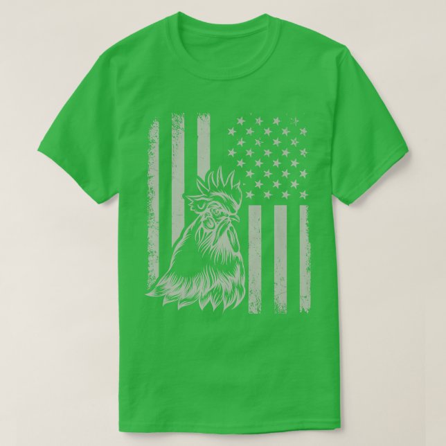 Proud Patriotic Chicken Tupp Farmer Älskare Ameri T Shirt (Design framsida)