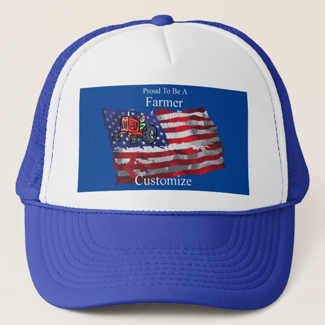 Proud Patriotic Farmer Flagga Thunder_Cove Keps (Framsida)
