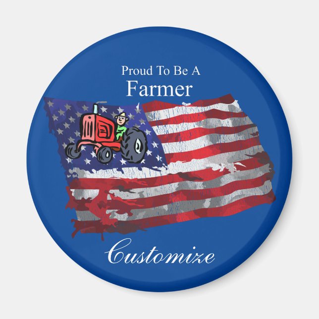 Proud Patriotic Farmer Flagga Thunder_Cove Magnet (Framsidan)