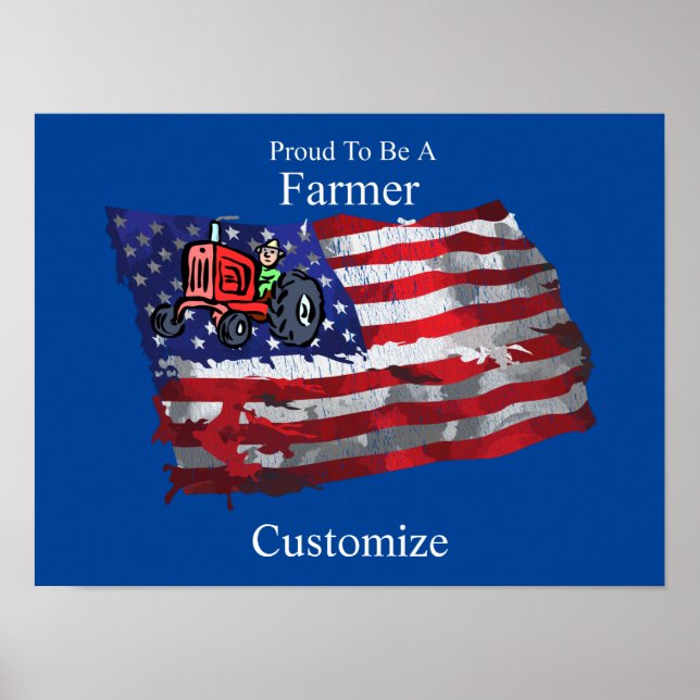 Proud Patriotic Farmer Flagga Thunder_Cove Poster (Framsidan)