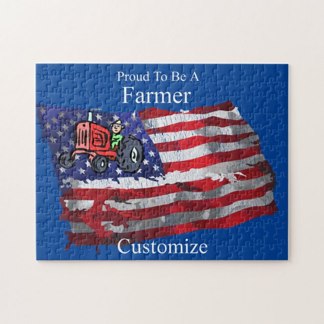 Proud Patriotic Farmer Flagga Thunder_Cove Pussel (Horisontell)