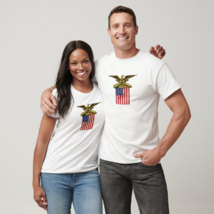Proud Patriotic USA flagga Rött vitt blått Destiny Tee