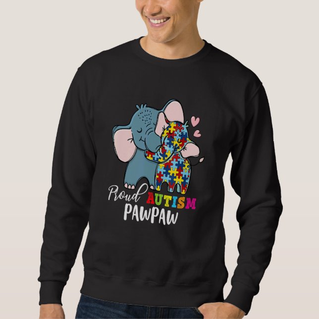 Proud Pawpaw Autism Awareness Family Matching Lång Ärmad Tröja (Framsida)