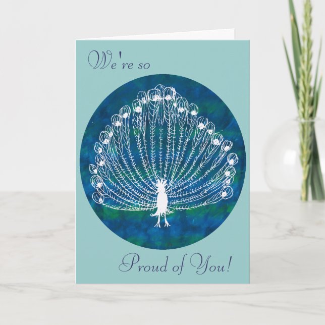 Proud Peacock Grattiss Card Kort (Framsida)