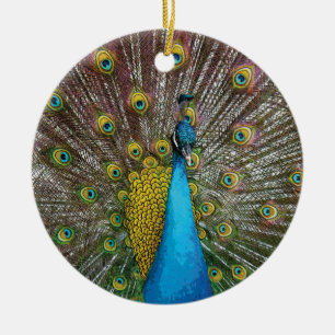 Proud Peacock-julprydnaden Julgransprydnad Keramik
