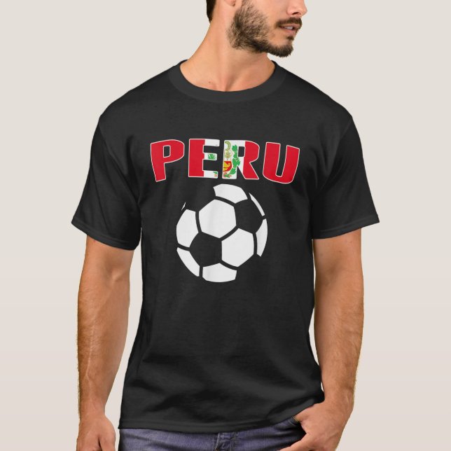 Proud Peru Ocer Fläkt Jersey Support Peruvian Foo T Shirt (Framsida)