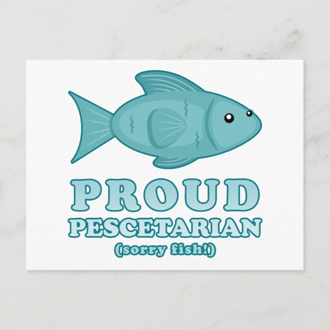 Proud Pescetarian Vykort (Framsida)