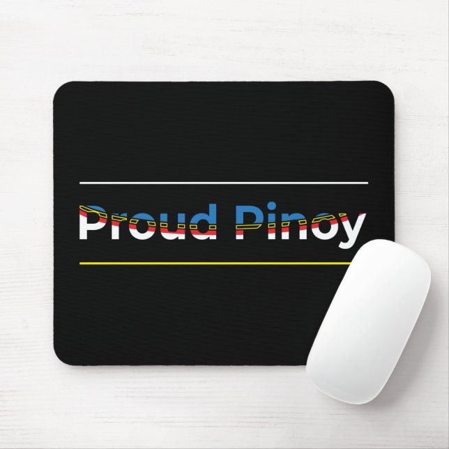 Proud Pinoy - Filipino Flagga Ord Art Lettering Musmatta (Med mus)