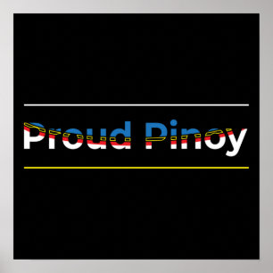 Proud Pinoy - Filipino Flagga Ord Art Lettering Poster