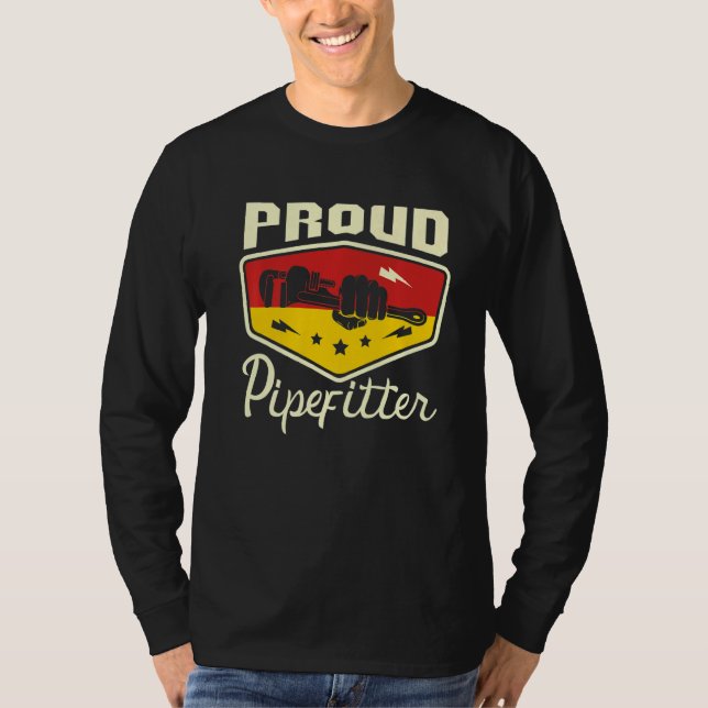 Proud Pipefitter-jobbproffs Worker Plumber T Shirt (Framsida)