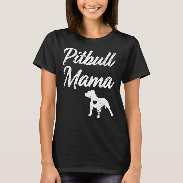 Proud Pitbull Mamma Womens Pit Bull Dog T Shirt (Framsida)