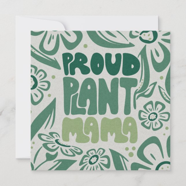 Proud Plant Mama – Bold Plant Lover Flat Card (Framsida)