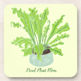 Proud Plant Mamma - fågelns nest fern på gult. Underlägg