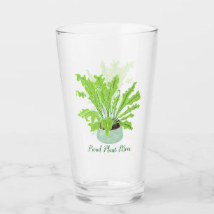 Proud Plant Mamma - fågelvilt på vitt. Glaskopp