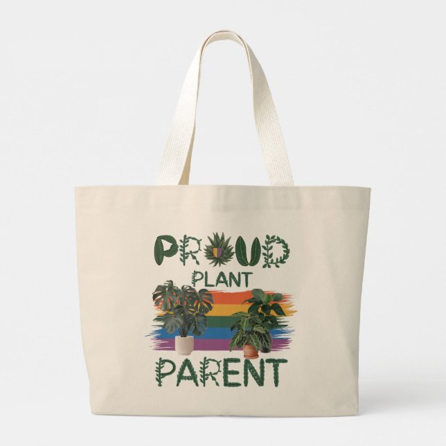 Proud Plant Parte Bag - LGBTQ+ Jumbo Tygkasse (Baksida)
