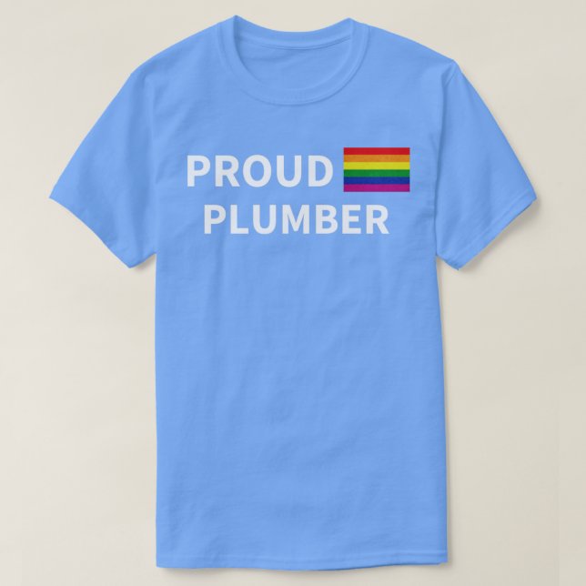 Proud Plumber LGBT Rainbow T Shirt (Design framsida)
