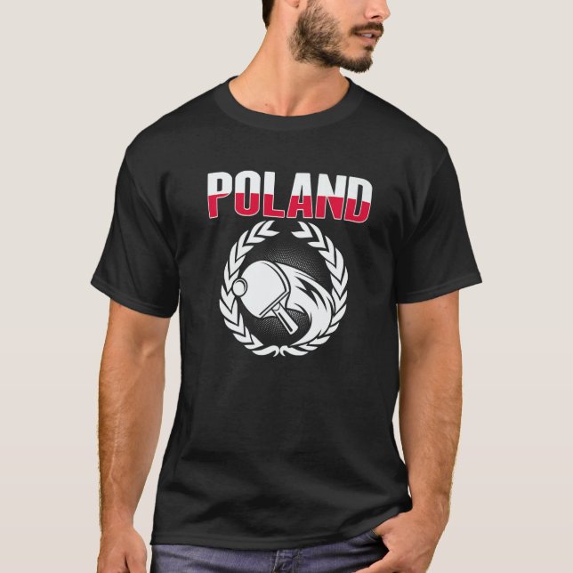 Proud Poland Table Tennis  Polish Ping Pong Suppor T Shirt (Framsida)
