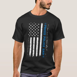 Proud Police Dad Of A Police Officer Father Us Fla T Shirt