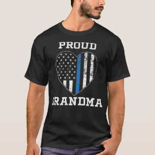Proud Police Grandma Thin Blue Line Gifts T Shirt