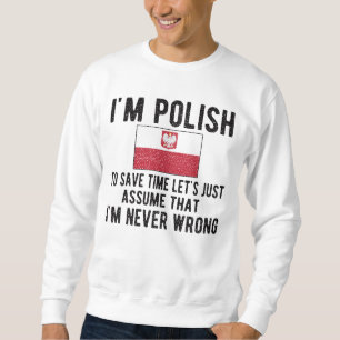 Proud polsk Heritage Poland Roots Polska Flagga Lång Ärmad Tröja