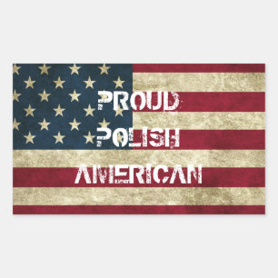 Proud Polska American Sticker Rektangulärt Klistermärke