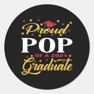Proud Pop-klass för 2024 Student-högre 24-graduat Runt Klistermärke