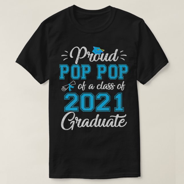 Proud Pop Pop av klass 2021 Student Tee Seni (Design framsida)