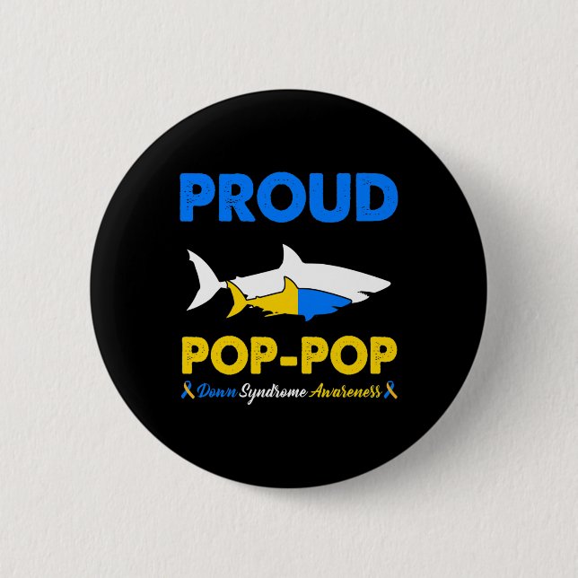 Proud Pop Shark Down Syndrome Awareness T21 Knapp (Framsida)