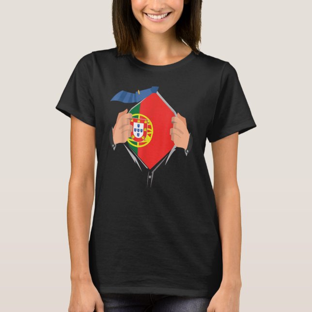 Proud Portugal Flagga T Shirt (Framsida)