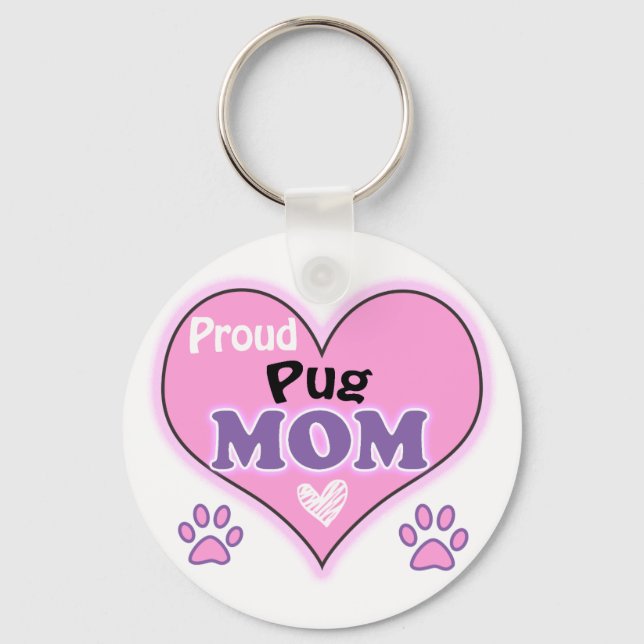 Proud Pug Mamma Nyckelring (Framsida)