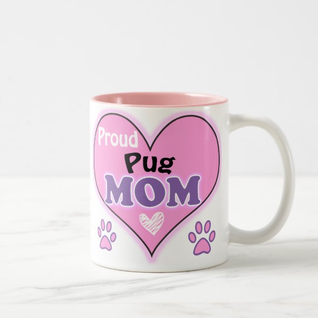 Proud Pug Mom Två-Tonad Mugg (Höger)