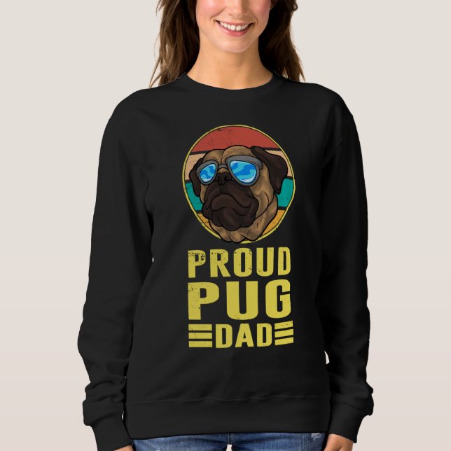 Proud Pug Pappa Pug Hund T Shirt (Framsida)