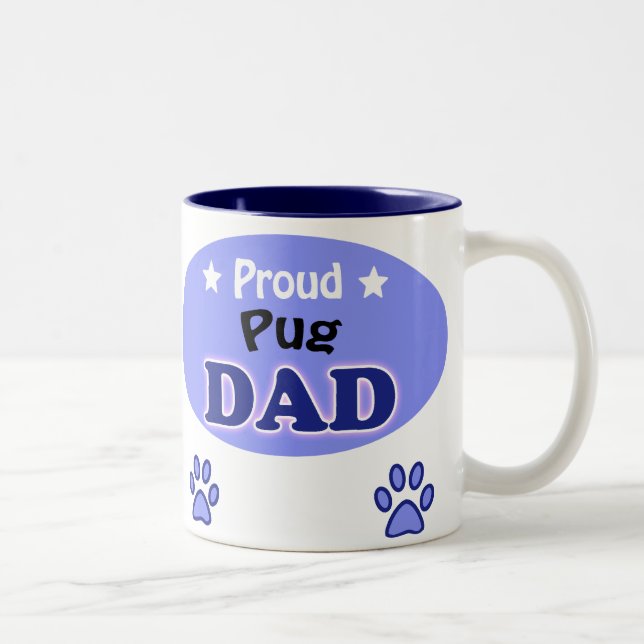 Proud Pug Pappa Två-Tonad Mugg (Höger)